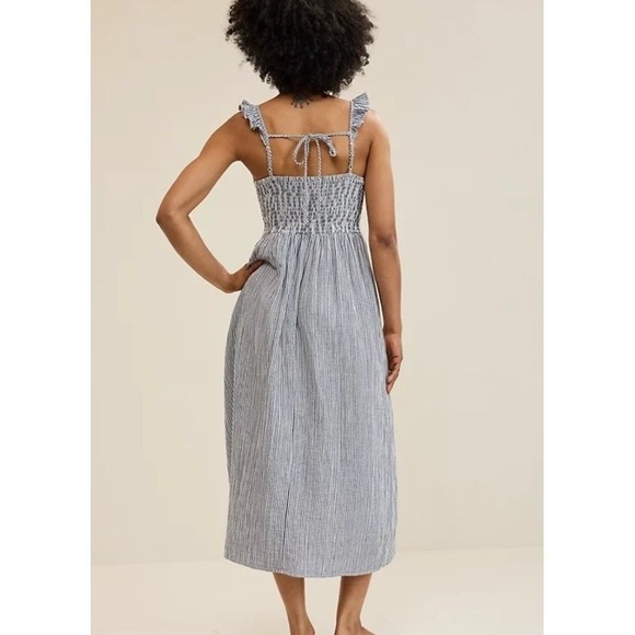 NWT Aerie Plus Size At The Barre‎ Flutter Sleeve Dress XXL Striped Nautical Boho - Picture 5 of 13